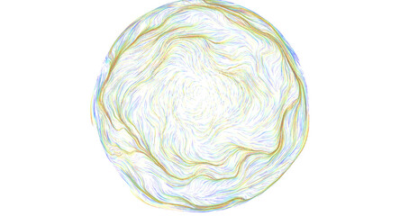 Obraz premium Abstract spherical pattern with dynamic flowing colorful energy lines and dots