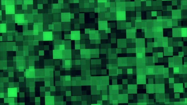Abstract green pixelated digital pattern with squares on black. Tech abstract green pixelated digital pattern for coding textures. Modern abstract green pattern.
