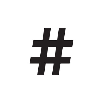 Hashtag icon symbol vector icon on white background.