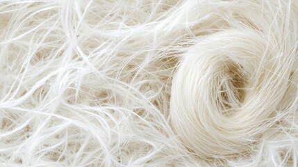 Fototapeta premium Soft White Texture of Light Hair Strands on Natural Background