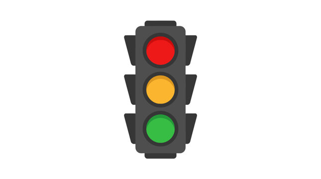 A flat vector illustration of a classic traffic light