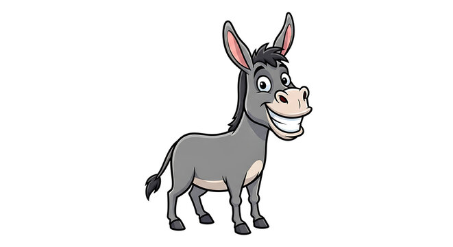 happy cartoon donkey with big smile