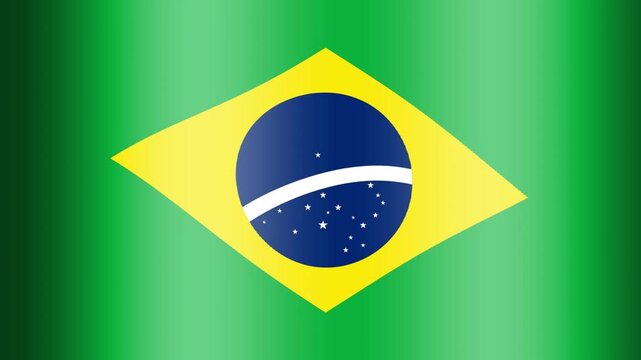 Brazil Flag Waving Seamless Loop Animation Ordem e Progresso Motion Graphics