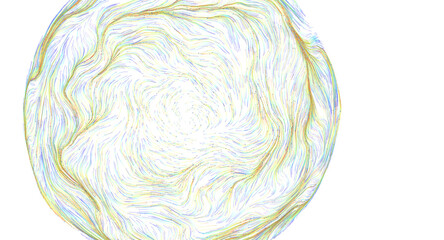 Obraz premium A sphere with dynamic colorful lines and dots creating a sense of flow