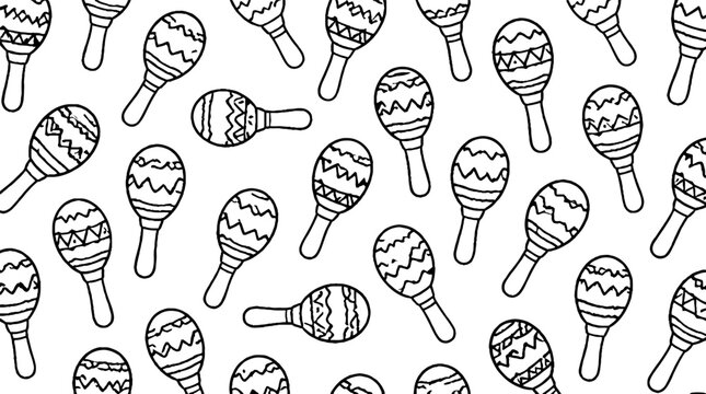 Black and white maracas pattern design.