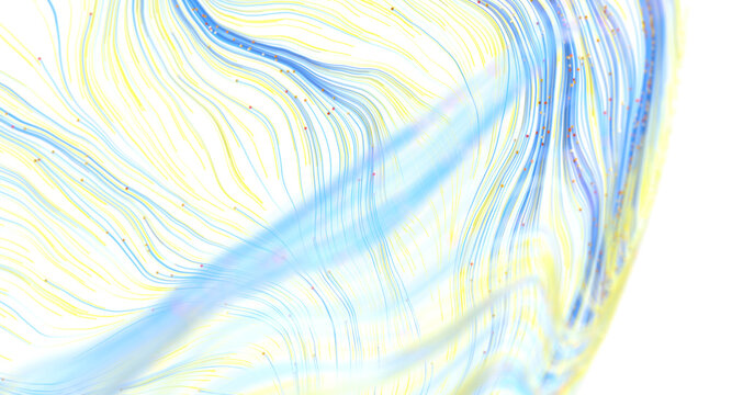 Futuristic abstract background with swirling lines and glowing particles