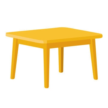 Table, flat 2D illustration, minimal modern design, clean shapes, isolated on a white background.