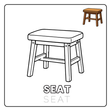 Seat Cute House Items Coloring Pages for Kids