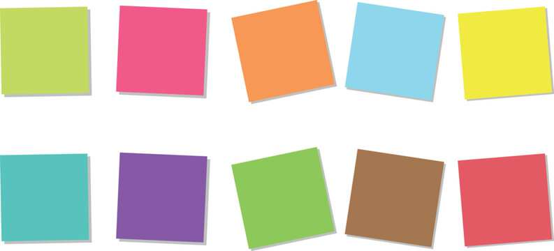 Colorful sticky notes, colorful paper, sticky notes papers set,blank sticky notes vector 