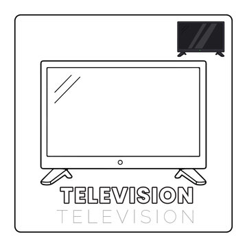 Television Cute House Items Coloring Pages for Kids