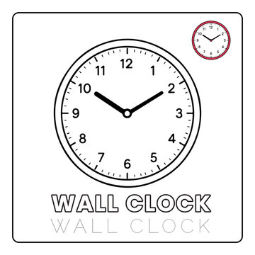 Wall Clock Cute House Items Coloring Pages for Kids