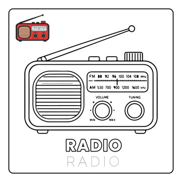 Radio Cute House Items Coloring Pages for Kids