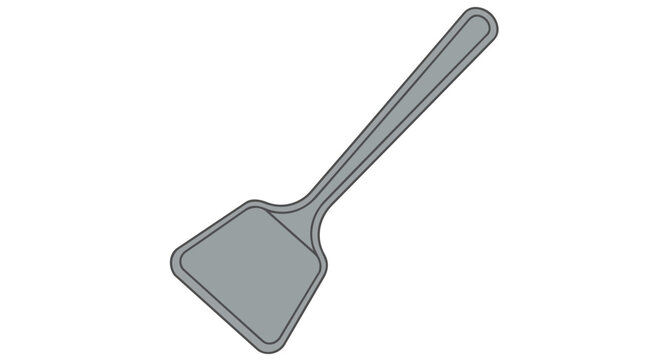 Modern Flat Design Gray Spatula Turner Icon Isolated on White for Kitchen Equipment and Culinary Art Graphic Projects