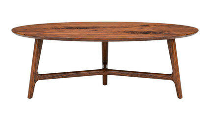 Round wooden coffee table isolated PNG on transparent background, mid-century modern furniture for living room interior design © Facts