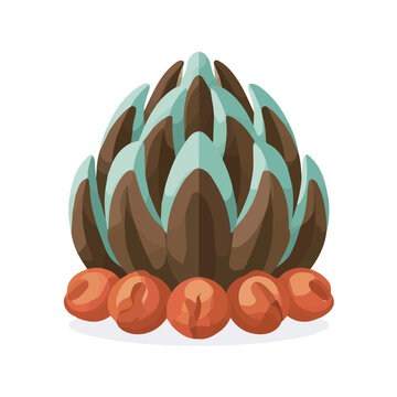 Barnacle, flat 2D graphic illustration in a modern minimal style, isolated on a white background.