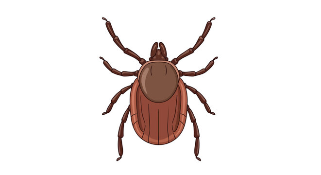 Detailed Brown Deer Tick Parasite Illustration Isolated on White for Lyme Disease Awareness and Pest Control Concepts