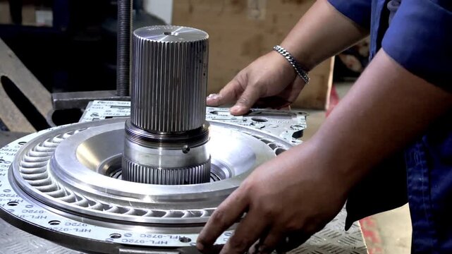 Mechanic Installing Gasket Seal on Transmission Housing