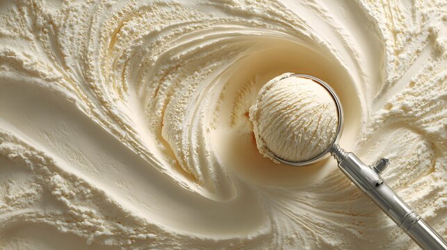 Scoop Mark of Vanilla Ice Cream / バニラアイスクリームのすくい跡