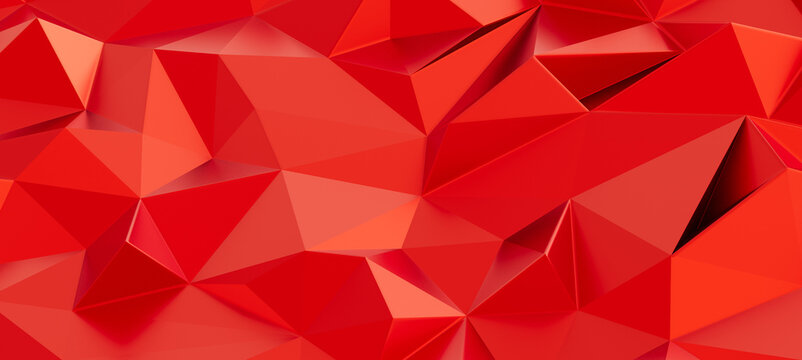 Abstract geometric background with sharp angles and vibrant red tones creating depth.
