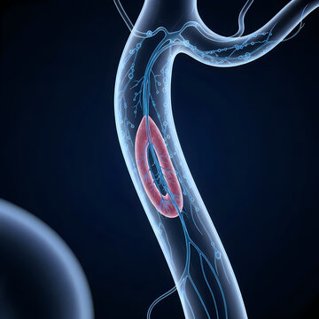 Aneurysm, blood vessel, artery, medical illustration, 3D rendering