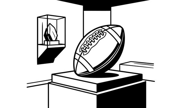 American Football Ball on Display.