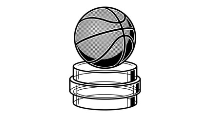 Obraz premium Basketball on a round object base.
