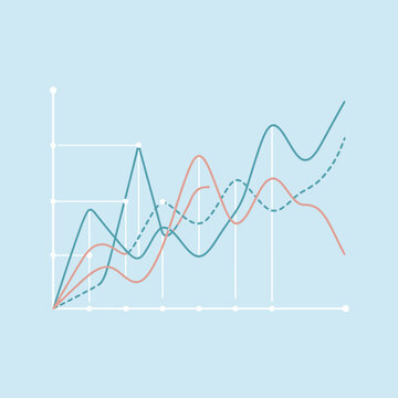 Minimalist line chart showing financial growth trends