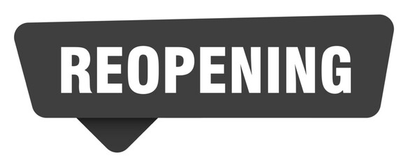 Fototapeta premium reopening black sign isolated on transpatent background. reopening sticker