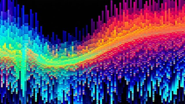 Digital technology colorful psychedelic pixel glitch art aesthetic background