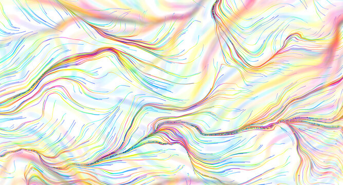 Vibrant flowing lines create an abstract background with a sense of movement and color.