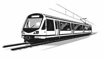 Modern Electric Train on Railway Tracks. © ikhsan