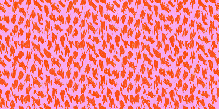Orange brush stroke pattern seamless repeating texture on lilac background