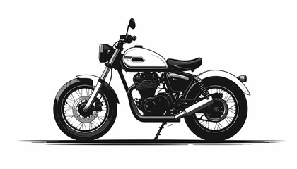 Obraz premium Classic motorcycle in silver color.