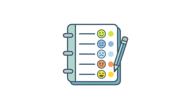 Personal Mood Tracker Notebook with Pencil