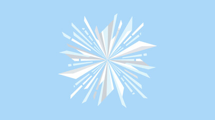 Abstract white ice crystal burst on a light blue background © jaya