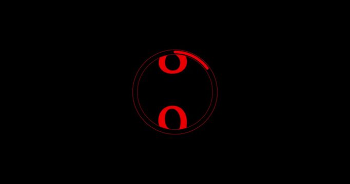 Circle countdown timer animation from 10 to 0 second animation on a transparent background. With top to bottom timer on promotional materials countdown 