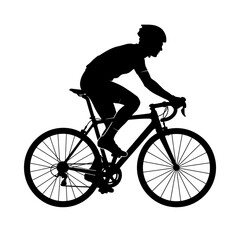 Naklejka premium Cycling silhouette, bicycle rider icon, bike sport illustration, athletic vector isolated on White Background silhouette