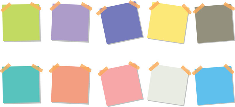 Colorful sticky notes, colorful paper, sticky notes papers set,blank sticky notes vector 