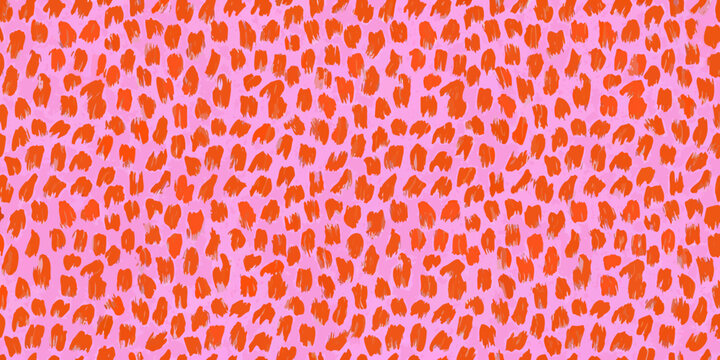 Orange brush stroke pattern seamless repeat with pink background