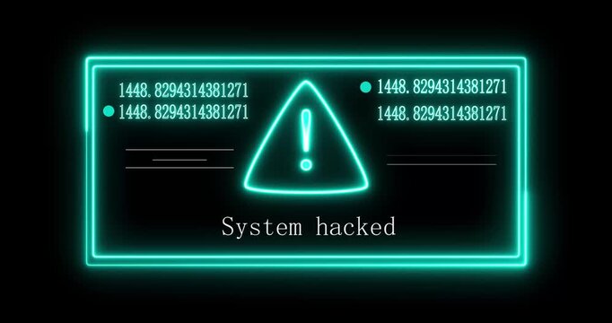 Warning security breach computer hacking warning system hacked Warning symbol on the screen privacy protection data hacking malware virus danger sign