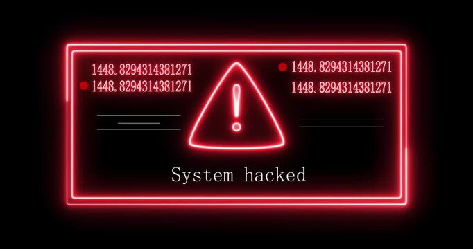 Warning security breach computer hacking warning system hacked Warning symbol on the screen privacy protection data hacking malware virus danger sign