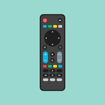 A flat vector illustration of a modern television remote