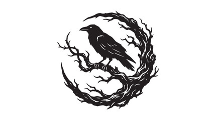 Eagle Emblem with Tribal Linework and Clawed Wings for Tattoo Style Logo and Gaming Identity Design Concept © Davids