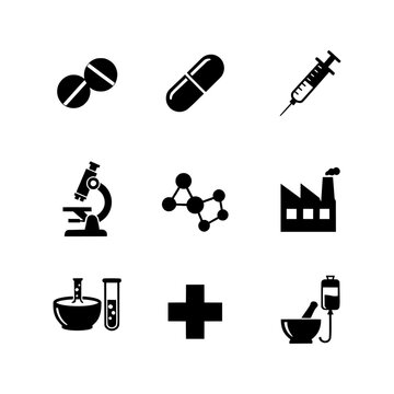pharmacy industry vector icon pack