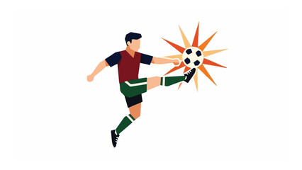 Obraz premium Dynamic Soccer Player Kicking Ball with Power and Precision.