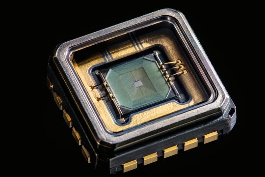 High Tech Electronic Sensor Unit in Protective Case with Microscopic Gold Wire Harness