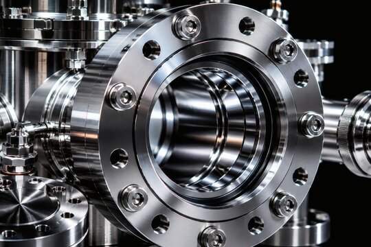 Industrial Ultra High Vacuum Stainless Steel Flange Assembly and Chamber Piping