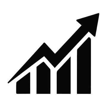 Business growth logo with upward arrow