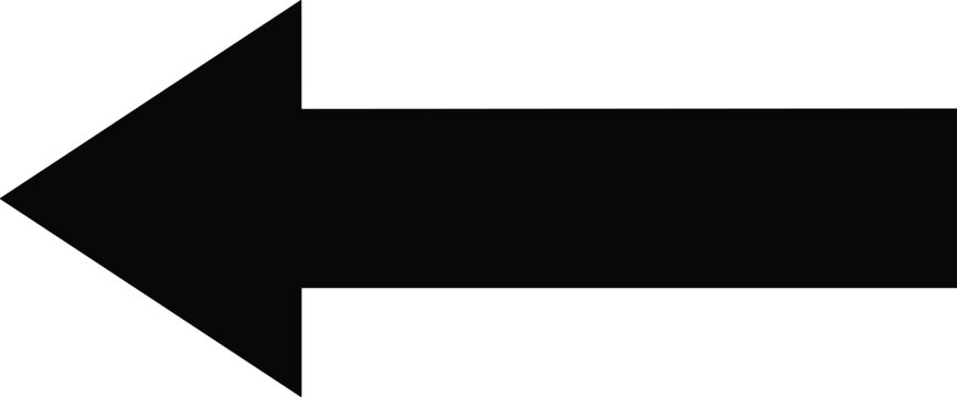 Simple black arrow pointing left for back navigation interface element