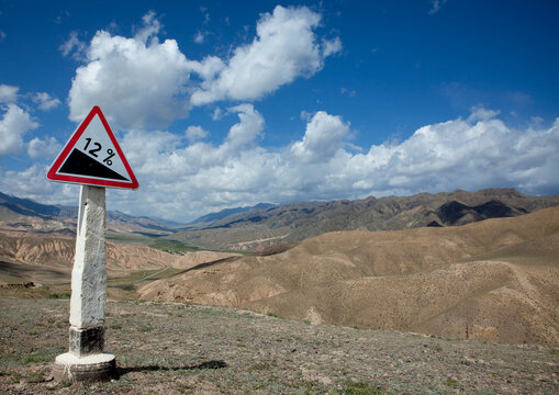 Road In The Mountains To The Village Of Jaman Echki Jailoo, Kyrgyzstan
